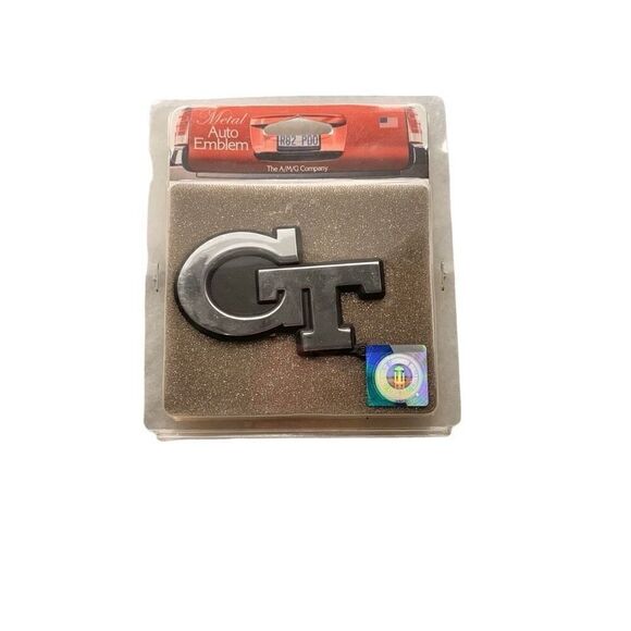 Elektroplate Georgia Tech Silver Chrome Metal Auto Emblem - Picture 1 of 2